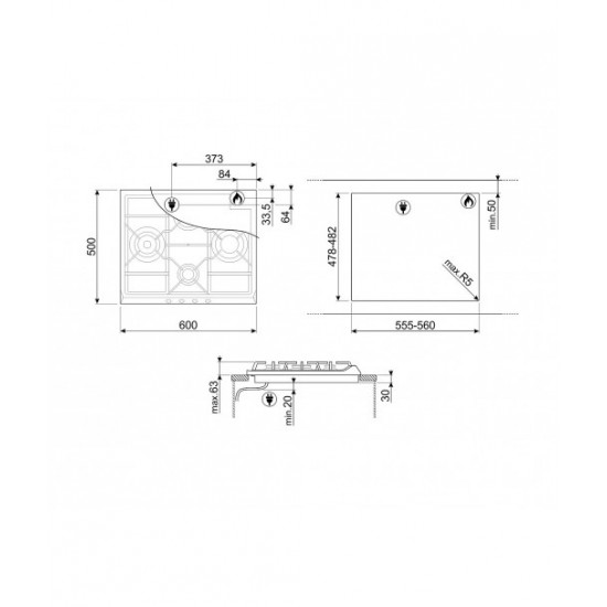 Plita Smeg - SE60SGH3